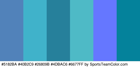 #5182BA #40B2C9 #26809B #4DBAC6 #6677FF #04829B Colors