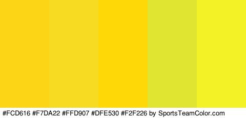 #FCD616 #F7DA22 #FFD907 #DFE530 #F2F226 Colors