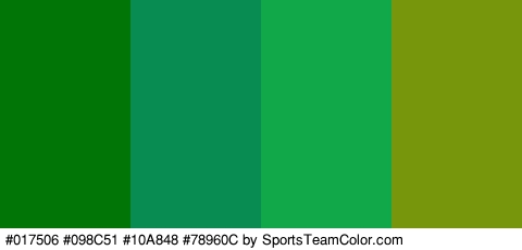 #017506 #098C51 #10A848 #78960C Colors