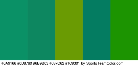 #0A9166 #0D8760 #6B9B03 #037C62 #1C9301 Colors