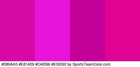 #D80AA5 #E814D9 #C40096 #E00292 Colors