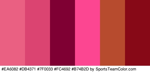 #EA6082 #DB4371 #7F0033 #FC4692 #B74B2D #870816 Colors