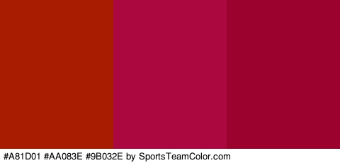 #A81D01 #AA083E #9B032E Colors