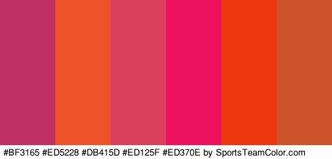 #BF3165 #ED5228 #DB415D #ED125F #ED370E #CC532A Colors