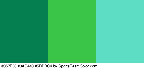 #057F50 #3AC448 #5DDDC4 Colors