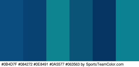 #0B4D7F #084272 #0E8491 #0A5577 #063563 #0B8191 Colors