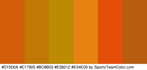 #D15D0A #C17905 #BC8B03 #E58212 #E54E09 #B75E10 Colors