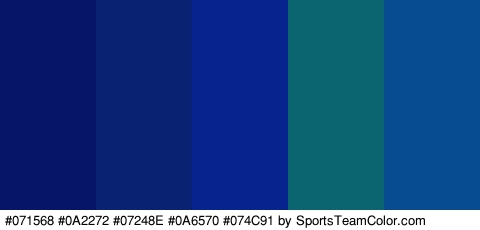 #071568 #0A2272 #07248E #0A6570 #074C91 Colors