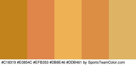 #C18319 #E0854C #EFB353 #DB8E46 #DDB461 Colors