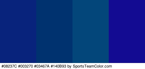 #08237C #003270 #03467A #140B93 Colors