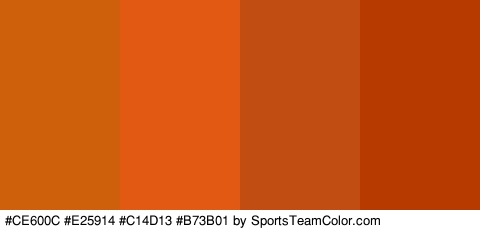 #CE600C #E25914 #C14D13 #B73B01 Colors