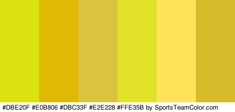 #DBE20F #E0B806 #DBC33F #E2E228 #FFE35B #D6BC2A Colors