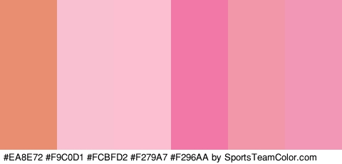 #EA8E72 #F9C0D1 #FCBFD2 #F279A7 #F296AA #F298B6 Colors