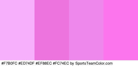 #F7B0FC #ED74DF #EF88EC #FC74EC Colors