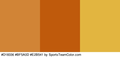 #D18336 #BF5A0D #E2B541 Colors