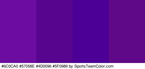 #6C0CA0 #57058E #4D0096 #5F0989 Colors