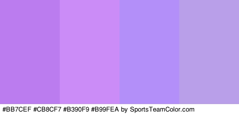 #BB7CEF #CB8CF7 #B390F9 #B99FEA Colors