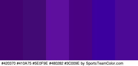 #420370 #410A75 #5E0F9E #480282 #3C009E #4B0996 Colors