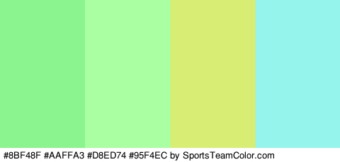 #8BF48F #AAFFA3 #D8ED74 #95F4EC Colors