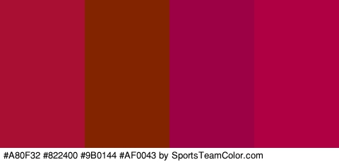 #A80F32 #822400 #9B0144 #AF0043 Colors