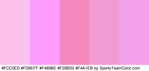 #FCC2ED #FD9EFF #F489BE #F29BD2 #F4A1EB Colors