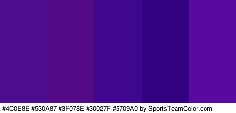 #4C0E8E #530A87 #3F078E #30027F #5709A0 Colors