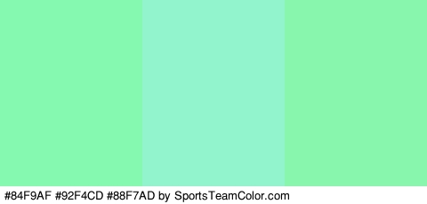 #84F9AF #92F4CD #88F7AD Colors