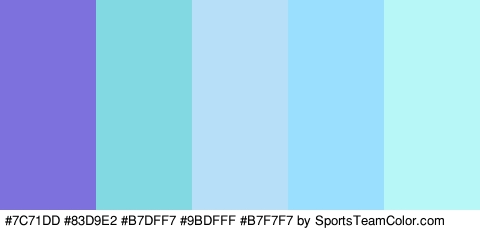 #7C71DD #83D9E2 #B7DFF7 #9BDFFF #B7F7F7 Colors