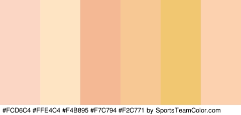 #FCD6C4 #FFE4C4 #F4B895 #F7C794 #F2C771 #FCD1B0 Colors