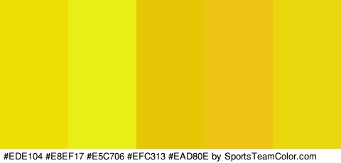 #EDE104 #E8EF17 #E5C706 #EFC313 #EAD80E Colors