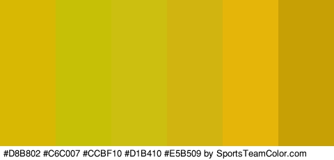 #D8B802 #C6C007 #CCBF10 #D1B410 #E5B509 #C6A005 Colors