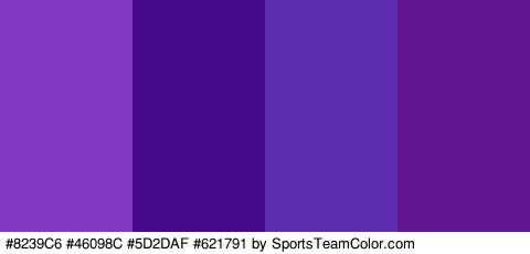 #8239C6 #46098C #5D2DAF #621791 Colors