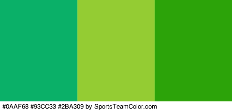 #0AAF68 #93CC33 #2BA309 Colors