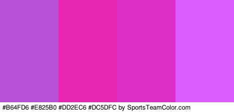 #B64FD6 #E825B0 #DD2EC6 #DC5DFC Colors