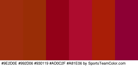 #9E2D0E #992D06 #930119 #AD0C2F #A81E06 #8C0033 Colors