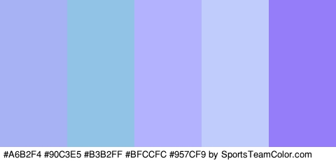 #A6B2F4 #90C3E5 #B3B2FF #BFCCFC #957CF9 Colors