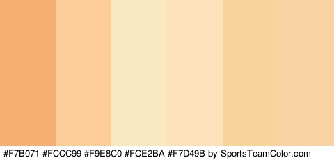 #F7B071 #FCCC99 #F9E8C0 #FCE2BA #F7D49B #F9D3A4 Colors