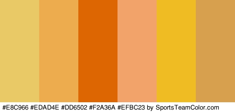 #E8C966 #EDAD4E #DD6502 #F2A36A #EFBC23 #D6A04F Colors