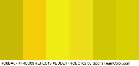 #C6BA07 #F4CD09 #EFEC13 #EDDE17 #CEC702 #D6CF02 Colors