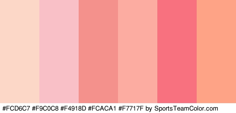 #FCD6C7 #F9C0C8 #F4918D #FCACA1 #F7717F #FFA387 Colors