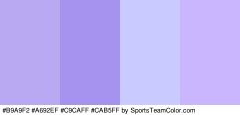 #B9A9F2 #A692EF #C9CAFF #CAB5FF Colors