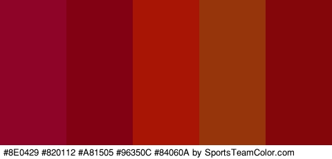 #8E0429 #820112 #A81505 #96350C #84060A Colors