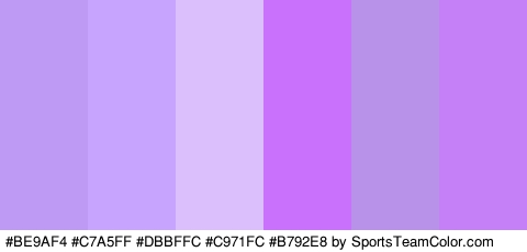 #BE9AF4 #C7A5FF #DBBFFC #C971FC #B792E8 #C580F7 Colors