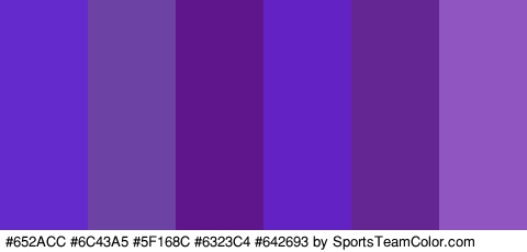 #652ACC #6C43A5 #5F168C #6323C4 #642693 #9055C1 Colors