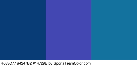 #083C77 #4247B2 #14729E Colors