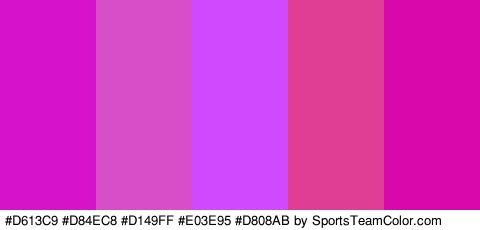 #D613C9 #D84EC8 #D149FF #E03E95 #D808AB Colors