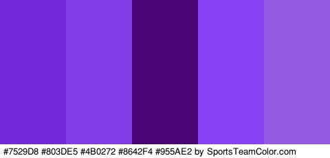 #7529D8 #803DE5 #4B0272 #8642F4 #955AE2 Colors