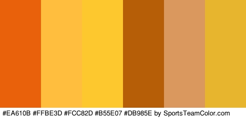 #EA610B #FFBE3D #FCC82D #B55E07 #DB985E #E8B62E Colors