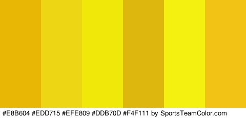 #E8B604 #EDD715 #EFE809 #DDB70D #F4F111 #F2C215 Colors