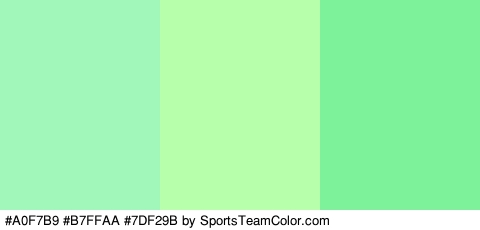 #A0F7B9 #B7FFAA #7DF29B Colors